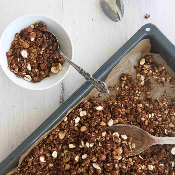 Chocolate granola with nuts