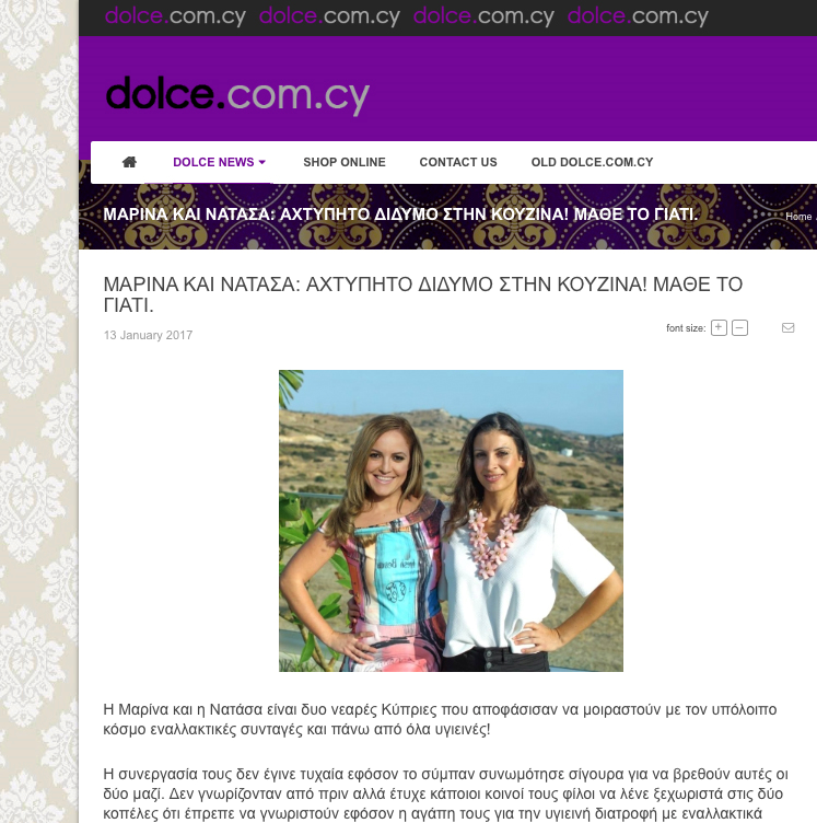 Dolce talks for En Healthy and our concept!